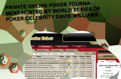 Private online poker tournament
